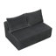 Canapé compressif 2 places de 147 cm (58 po) avec revêtement en velours gris moelleux et porte-gobelet, canapé nuage livré sans assemblage pour le salon-1821256652