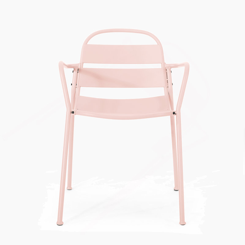 Patio Furniture Set, One Table With Two Chairs, Light Pink