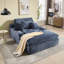 Chaise longue 53,5 po rembourrée surdimensionnée avec méridienne à dossier profond avec 3 coussins - aucun assemblage requis-644675935