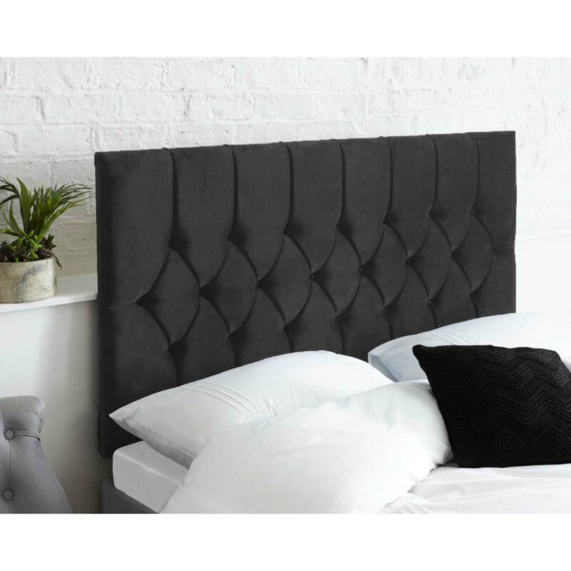 Linda Upholstered Headboard, Black, Small Single (2'6)