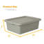 Lot de 6 bacs à viande de 51 x 38 x 18 cm (9 gallons) en plastique gris de qualité alimentaire avec couvercles. Contenants robustes et utilitaires pour la vaisselle, la préparation en cuisine et l'entreposage en restauration.