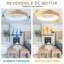 Ventilateur de plafond moderne encastré de 20 pouces avec éclairage et télécommande, DEL et RVB à intensité variable, ventilateur de plafond intelligent à profil bas à 6 vitesses