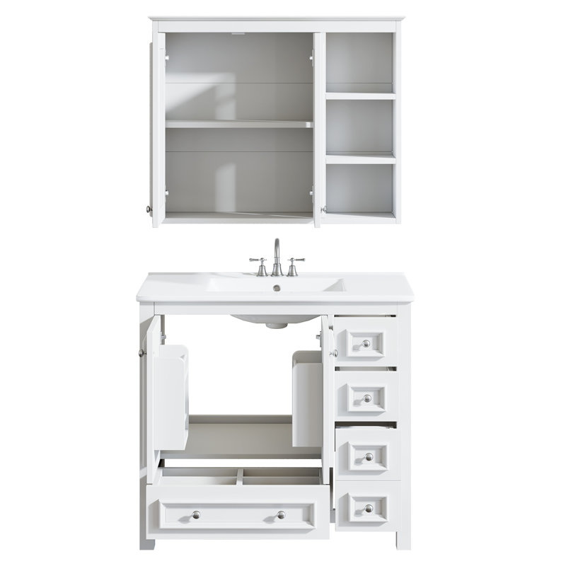 Ensemble de meuble-lavabo et d'armoire à pharmacie 36 po, lavabo en céramique inclus
