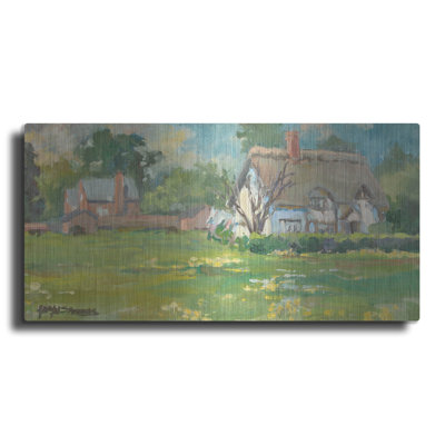  «French Farmhouse» par Allayn Stevens, art mural en métal, 48 po x 24 po
