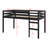 Solid Wood Bed Frame With Ladder, Wood Slat Support-897883409