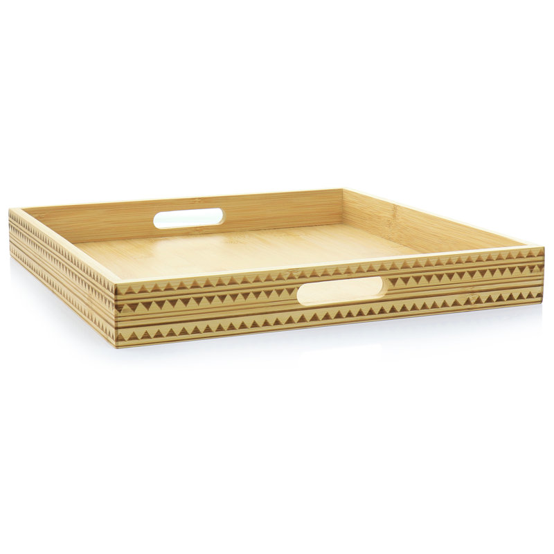 Plateau de service en bois 15 po avec poignées intégrées Gibson Home Sadler
