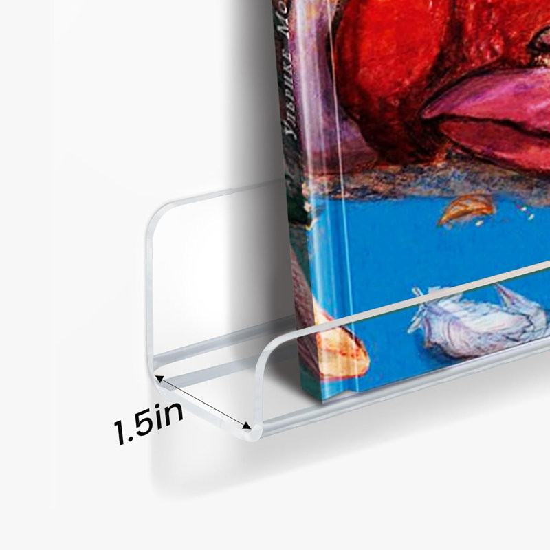 Clear Acrylic Floating Shelves Set Of 10, Wall Mounted Book Display For Nursery Kids Room, Vinyl Record Holder, Magazine Rack, Picture Ledge Shelf, Modern Wall Decor