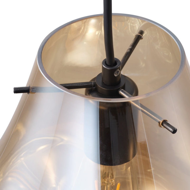 Luminaire suspendu en verre 1 lumière ambrée