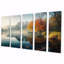 «Morning Mist Over Early Autumn Forest Lake - Lake», art mural pour le salon, 5 pièces-690715468