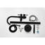 Robinet de baignoire autoportant avec bec pivotant à 360 degrés et douche à main avec embout rotatif noir mat