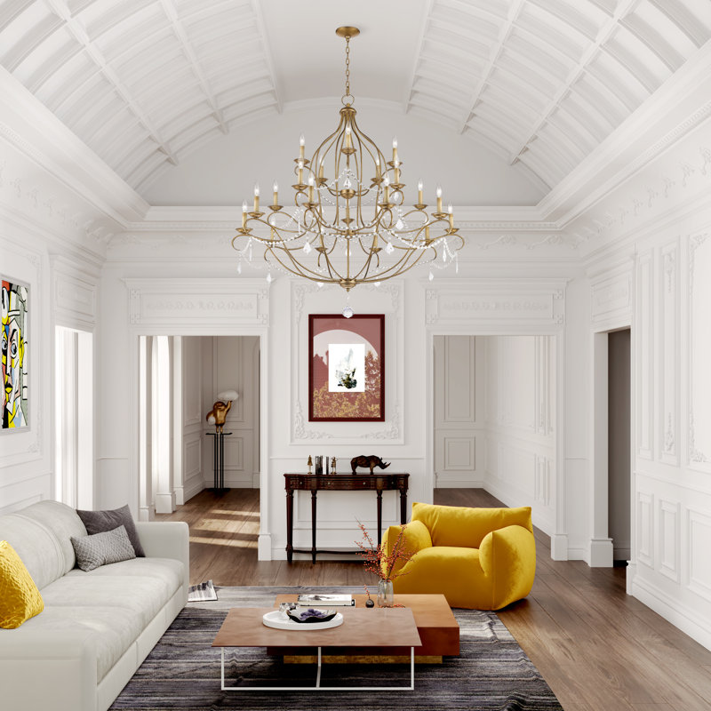 Abdel-Rahman 20 - Light Dimmable Chandelier, Antique Gold Leaf