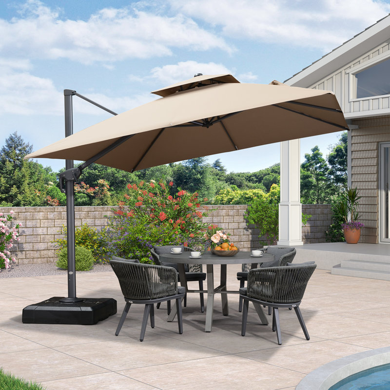 Parasol inclinable 10 pi, Taupe
