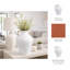 Grand vase décoratif avec poignée en rotin pour la maison - Vase à fleurs contemporain pour décoration de table, de salon ou de vestibule - 17 po, blanc