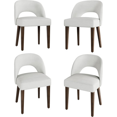 Ensemble de 4 chaises de salle à manger rembourrées modernes en chenille avec pieds réglables, chaises de ferme pour la cuisine, la salle à manger