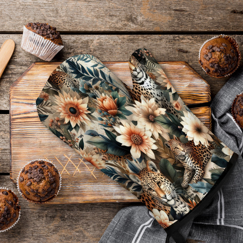 Jungle Cat Spots Oven Mitt Cotton Twill