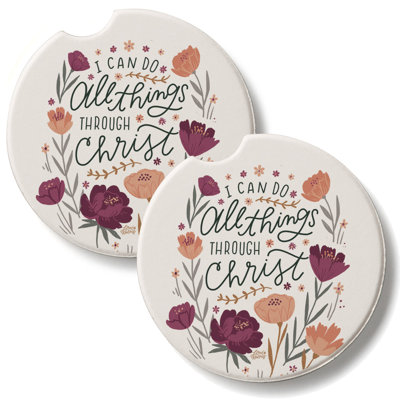 All Things Possible 2 Pack Absorbent Stone Car Coasters