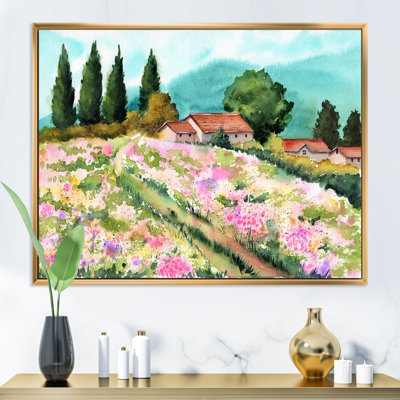 «Little Mountain House on in Meadows», peinture sur toile