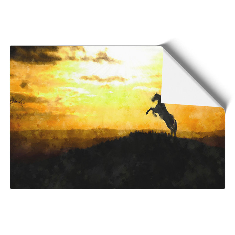 Horse at Sunset Painting - Frameless Print, 42cm H x 59cm W x 0.1cm D