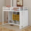 Lit mezzanine en bois avec garde-robe, tablettes et armoire-116934855-116934857