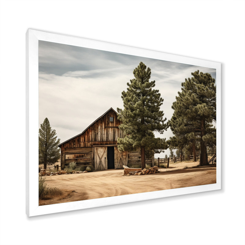 Pin, charme rustique sur bois de pin, H 34 po x l 44 po x P 1,5 po, Cadre simple blanc