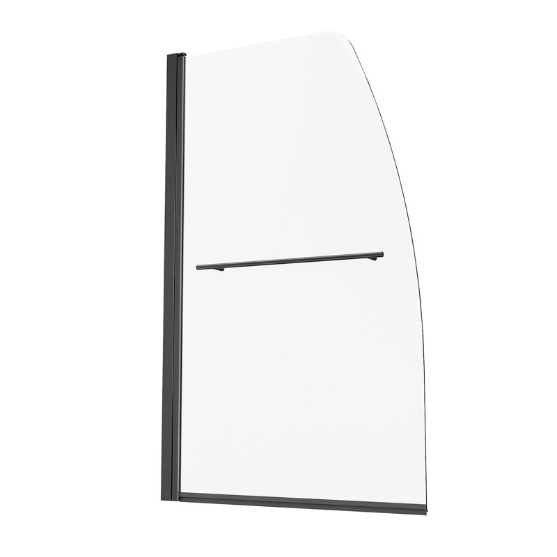 Porte de baignoire sans cadre avec porte pivotante l 180 po x H 55 po Noir