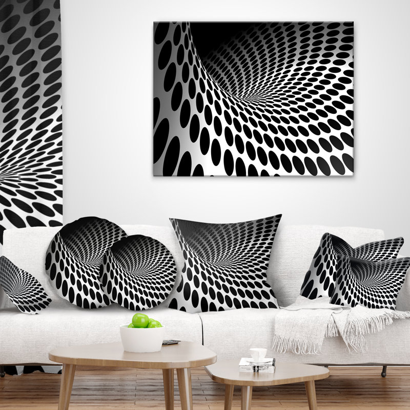 Coussin Waves and Circles, H 16 po x l 16 po