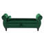 Banc repose-pieds rectangulaire en velours avec rangement et 1 coussin, vert foncé, émeraude