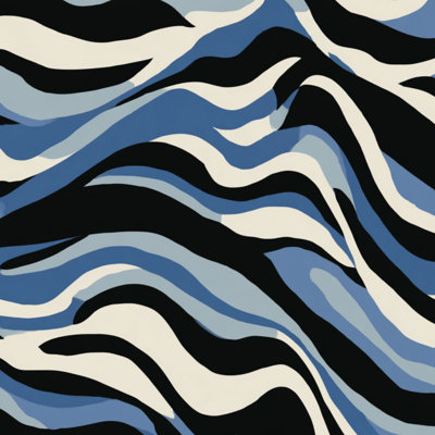 Papier peint adhésif autocollant à rayures zébrées noires et blanches, noir et bleu, amovible