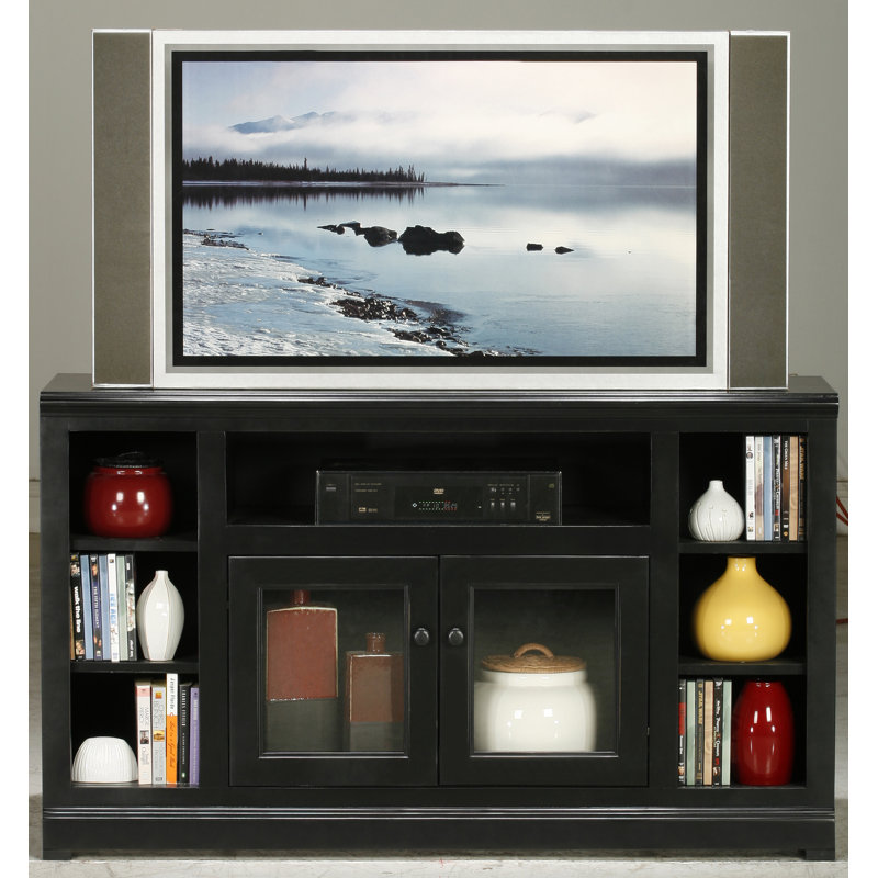 Meuble télé Coastal, Noir, Verre