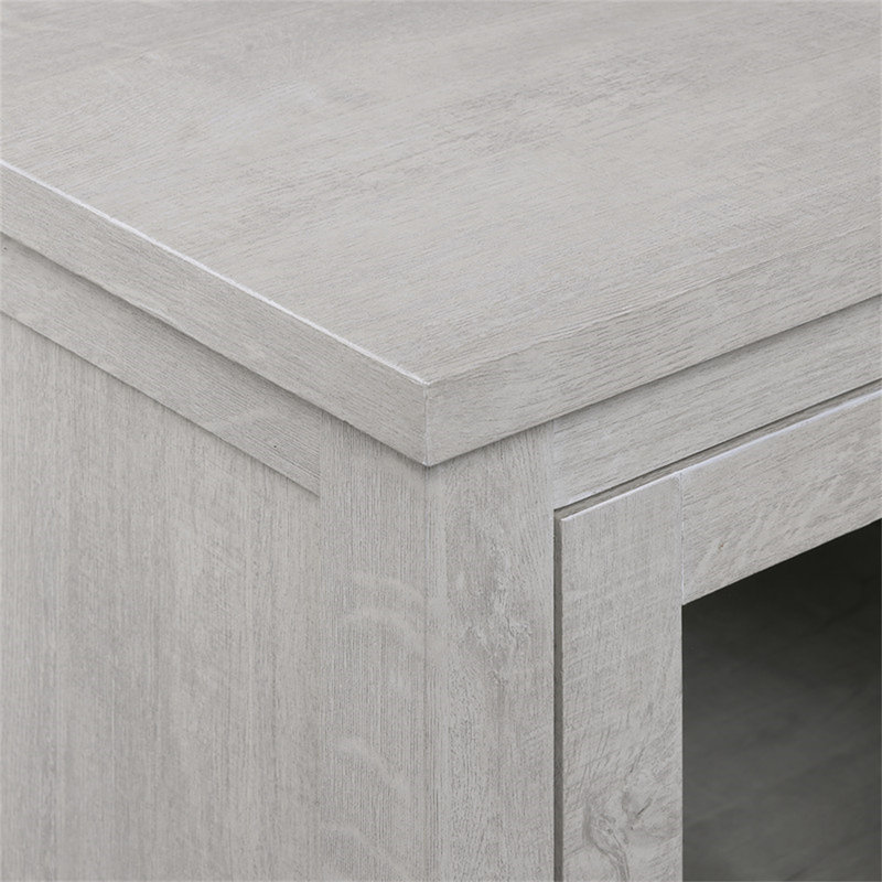 Console 70 po avec foyer Emerson, Gris clair