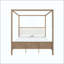Lit plateforme à baldaquin en bois avec tête de lit tapissier, aucun sommier nécessaire-131125073-131125070