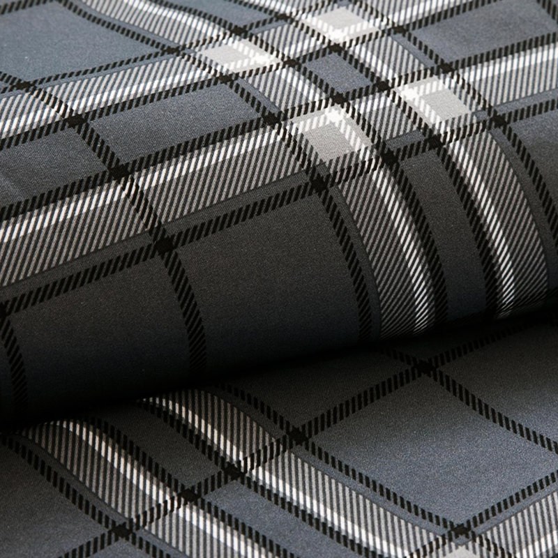 Édredon multicolore à carreaux simple / simple TG avec motif et motif gris moderne