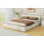 Lit tapissier beige élégant-44248984