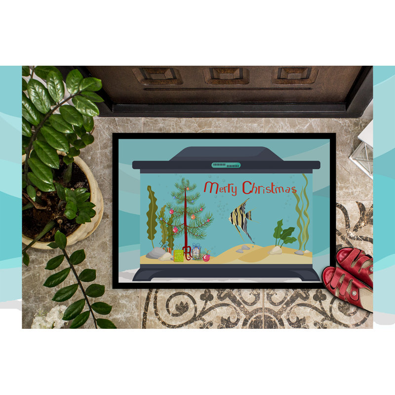 Tapis d'entrée antidérapant Insta, Poisson scalaire, 18" W x 27" L
