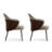 Gray Solid back side Chair(Set of 2)