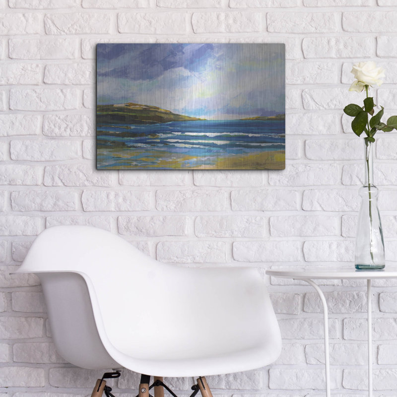 «Beach» par Jeanette Vertentes, art mural en métal Beachcrest Home ™, H 16 po x l 24 po