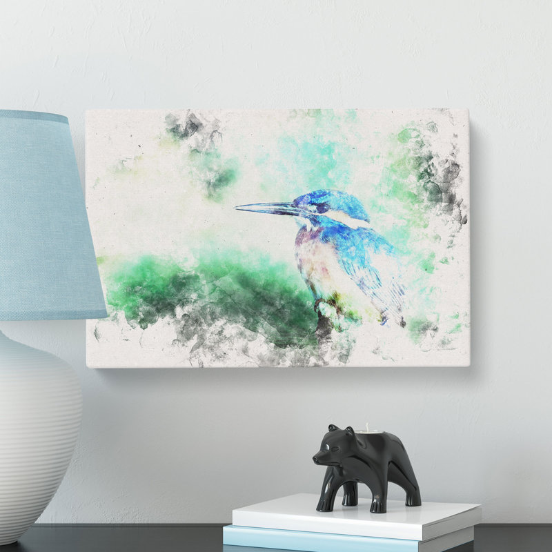The Kingfisher Bird Looking West - Wrapped Canvas, 40cm H x 60cm W x 3cm D