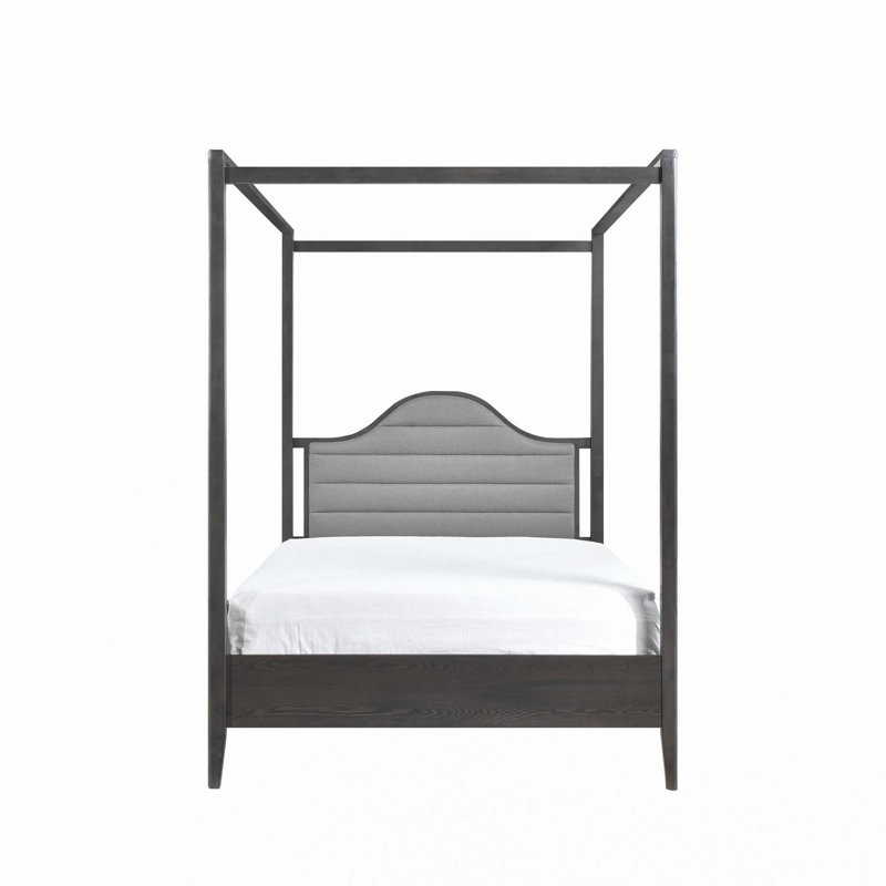 Upholstery Headboard Canopy Bed, Full