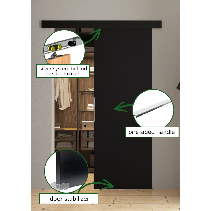 DOOR MALIBU 1, Black, 62cm x 205cm