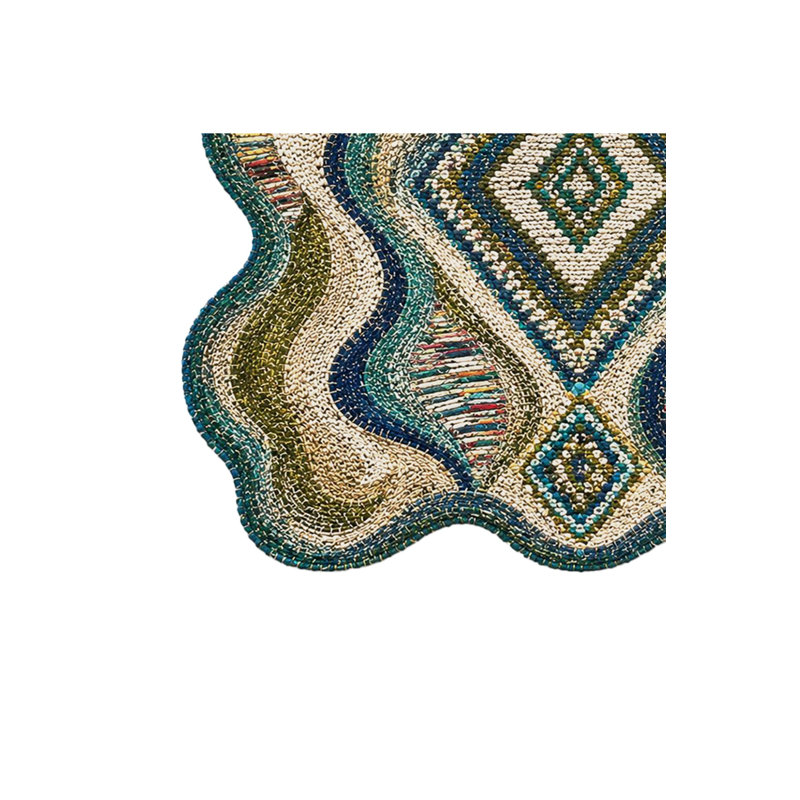 Tapis beige tissé à motif de poissons Mosso, 4'11" x 7'7"