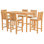 Outdoor 7 - Piece Teak Dining Set with Cushions