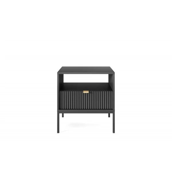 Icilia 1 Drawer Bedside Table, Black