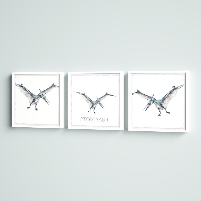 «Bat Bat Winged Pterosaur», ensemble de 3, reproduction encadrée, H 12 po x l 36 po x P 1,5 po