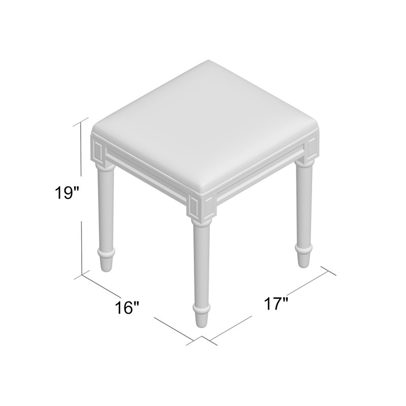 Tabouret de coiffeuse Initiale A, initiales A à Z disponibles