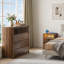 Ensemble de chambre à coucher 3 pièces, commode 9 tiroirs et 2 tables de chevet avec prise de courant et lit-133011356