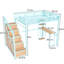 Lit mezzanine avec bureau et 4 armoires Space