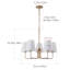 Luminaire suspendu réglable en fer 5 lumières