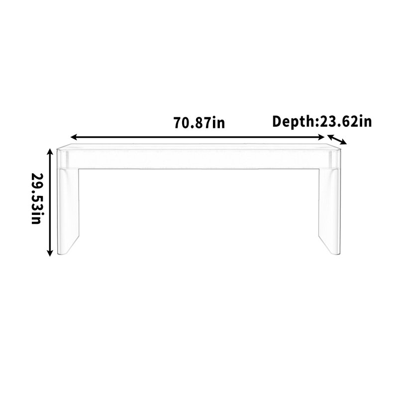 Quentez, H 29,53 po x l 70,87 po x P 23,62 po