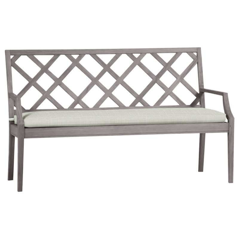 Banc 60 po Haley Teak - Huître, Huître teck, Sunbrella® argent Verona, Pas de soudure