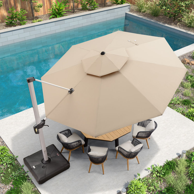 Legend 4m Cantilever Parasol With Base, Beige